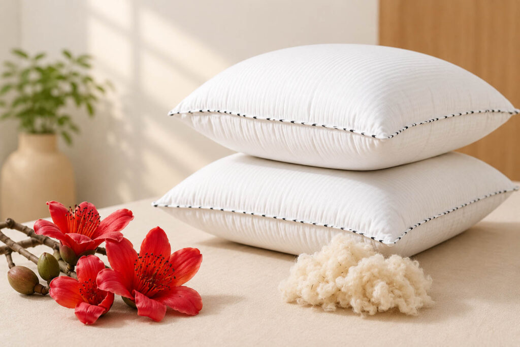 শিমুল তুলার বালিশ 02টি। ‍Seedless Silk cotton Head Pillow